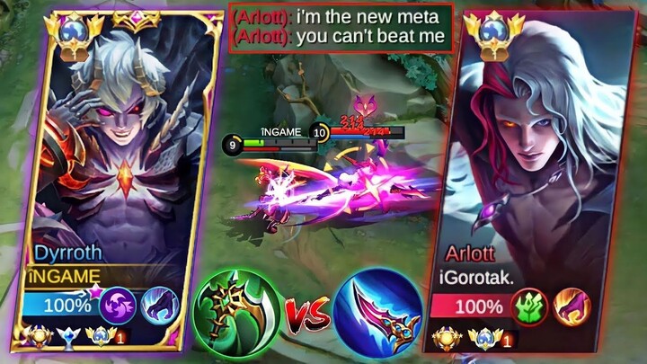 DYRROTH VS GLOBAL ARLOTT WHO IS THE KING OF DAMAGE  BEST 1 SHOT BUILD MYTHICAL G