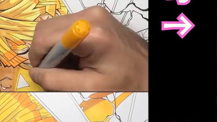 A family of four challenges to draw Agatsuma Zenitsu! A family of gods