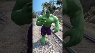 GTA V: HULK SAVING BABY HULK FROM THOMAS THE TRAIN #shorts