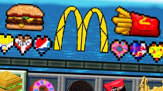 Minecraft but there's Food Hearts