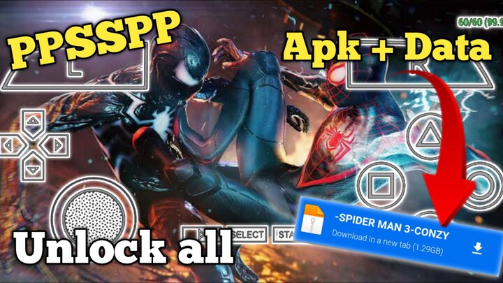 SPIDER MAN 3 ON MOBILE DOWNLOAD| UNLOCK ALL DATA PPSSPP GAME | FULL TUTORIAL