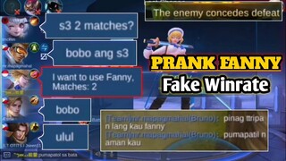 FAKE WINRATE FANNY PRANK | 2 MATCHES | MLBB