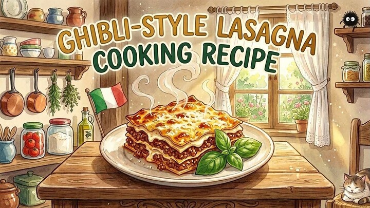 Ghibli-Style Cooking Lasagna Recipe