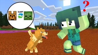 Monster School: Body Swap - Baby Zombie turn into Dog | Minecraft Animation