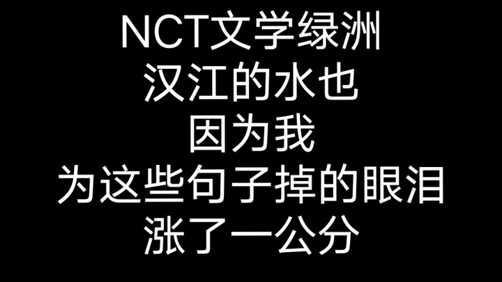 【NCT同人文】汉江的水也因为这些让人心碎的句子涨了一公分