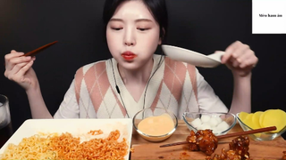 Mì xào, mì xào phô mai Và gà chiên giòn rụm nụ phần 3 #anngonmoingay