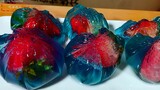 【吃冰达人今日份美食】今天做草莓琉璃果子吃!