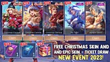 NEW EVENT 2023! FREE? CLAIM YOUR CHRISTMAS SKIN AND EPIC SKIN + TOKEN DRAWS! | MOBILE LEGENDS 2023