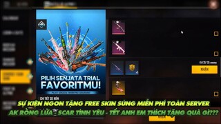 FREE FIRE | SỰ KIỆN NGON TẶNG FREE SKIN SÚNG - AK RỒNG LỬA SCAR THẦN TÌNH YÊU TRẢI NGHIỆM SÚNG XỊN ?