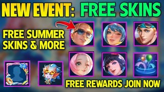 FREE SUMMER SKINS, EMOTE, BORDER AND MORE EXCHANGE NEW EVENT - MOBILE LEGENDS
