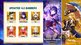 4.3 BANNERS CONFIRMED!!! NAVIA And Rerun Character BANNERS DETAILS - Genshin Impact