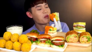 Bánh Burger Mini Với Sala Trứng Bóng Phô Mai #amthuc #monngon