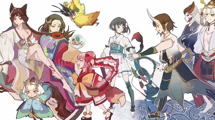 Ulang Tahun ke-5】【Tulisan tangan potret grup Onmyoji】Disko biasa