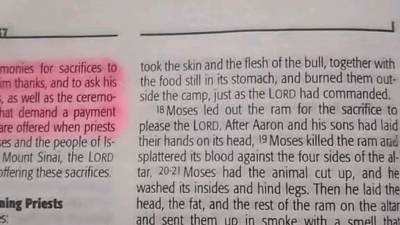 Daily Verse.        Leviticus 8:14-17.