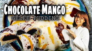 DARK CHOCOLATE  MANGO GELEE PUDDING | JELLY DESSERT