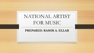 National Artist for Music