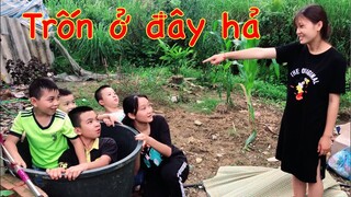 DTVN Vlog : (Tập 78) Bài học nhớ đời cho kẻ giám bắt nạt trẻ trâu ( CHƠI TRỐN TÌM Ở NHÀ KHOAI SẮN)
