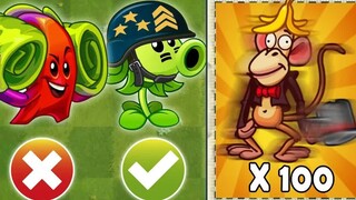 تحدي PvZ2 - المستوى الأول من Plant Ultimate ضد 100 قرد
