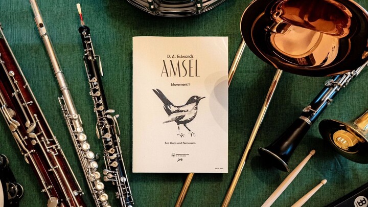 Original composition for 14 Winds and Percussion [Full Score]