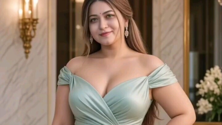 Mint Satin Elegance 💚 | Slow-Motion Royal Walk | Luxury Fashion Reel