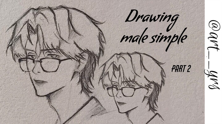 Tutorial menggambar cowo berkacamata //tutorial drawing man with glasses