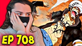 DOFLAMINGO CUTS LAWS ARM OFF!!!! - One Piece REACTION Episode 708