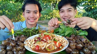 ส้มตำหอยโข่งนา นึ่งหอมๆกรุบๆกรอบๆ เข้ากับส้มตำแซ่บมากๆ