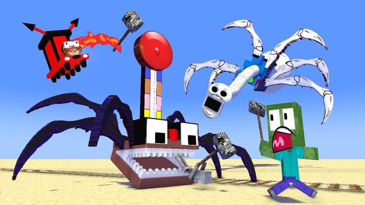 Monster School VS CURSED HAMMER MACHINE VS CURSED THOMAS &TRAIN SCHOOL - Minecraft Animation