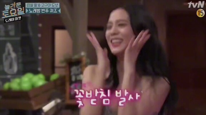 Jisoo智秀在韩国综艺节目中跳少女时代舞蹈《OH！》甜美可爱