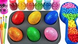 Interesting surprise eggs, each with different toys, creative educational handicrafts