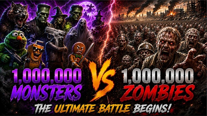 1,000,000 Monsters vs 1,000,000 Zombies