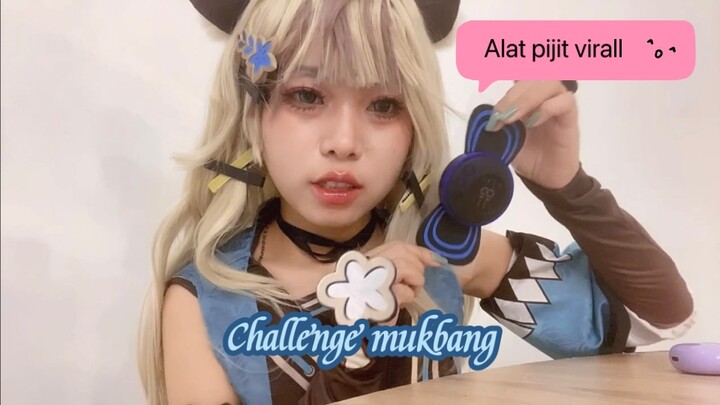 Challenge pake alat pijit sambil mukbang😋😋