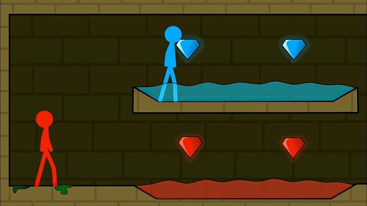 Fireboy and Watergirl , Stickman Animation - ( EP1 Forest Temple Parkour )