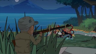 Grandpa went hunting in the mountains and encountered a female dragon being ridden by a snapping tur