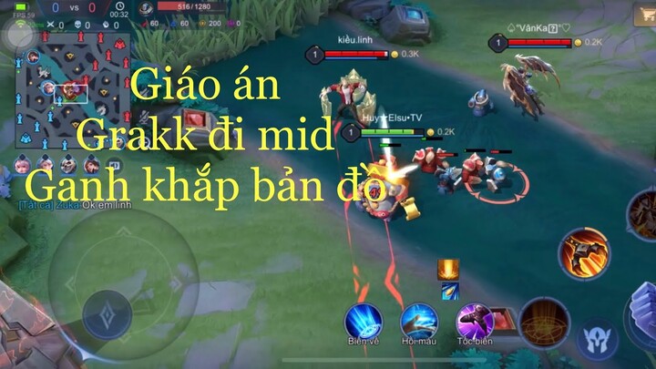 Kèo Grakk solo Vera đường mid rank cao thủ 20 sao