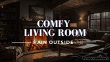 Comfy Living Room Ambience At A Rainy Day | Fireplace & Rain Sounds