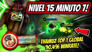 ¡NUNCA VI UN THAMUZ SUBIR DE NIVEL TAN RAPIDO! THAMUZ TOP 1 GLOBAL 90.4% WINRATE! | MOBILE LEGENDS