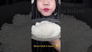 DYMA KULINER 💕ASMR RAW RICE EATING 💕Makan Beras Mentah💕 #shorts #mukbang @dymavlog @Dymakuliner