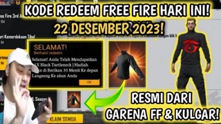 KODE REDEEM FREE FIRE TERBARU 22 DESEMBER 2023 HARI INI - KODE REDEEM FF TERBARU 22 DESEMBER 2023