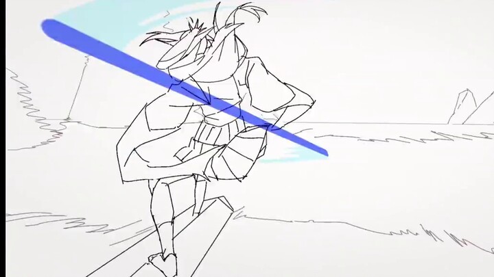 【Homemade Animation】Beautiful Girl Flying with Sword