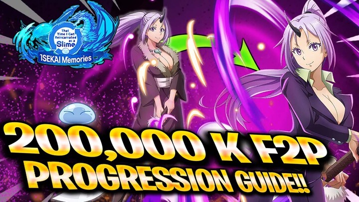 200,000k F2P Progression Guide! Make Sure You Do This ! Slime Isekai Memories