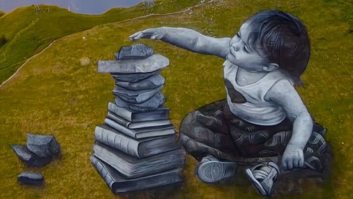 الفنان الفرنسي سايبي يستخدم الأرض لوحةً له، ليبدع أكبر لوحة قابلة للتحلل في العالم... رهيبة بس!