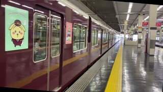 ちいかわトレイン ハチワレ号 大阪梅田駅発射シーン