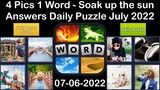 4 Pics 1 Word - Soak up the sun - 06 July 2022 - Answer Daily Puzzle + Bonus Puzzle
