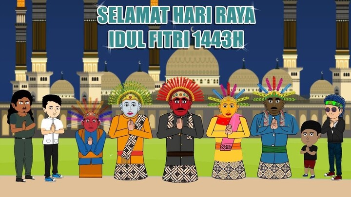 Ondel Ondel merayakan hari Lebaran Idul Fitri - Edisi spesial Idul Fitri 1443H / 2022M