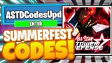 ALL STAR TOWER DEFENSE CODES - ALL NEW *SUMMERFEST UPDATE* CODES! ROBLOX ALL STAR TOWER DEFENSE