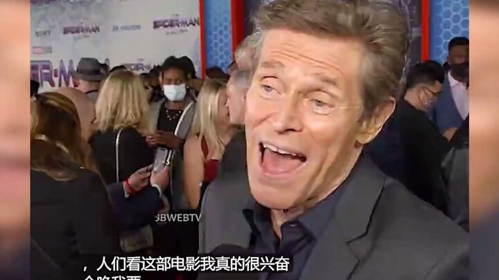 Spider-Man: No Way Home, lễ ra mắt tại Los Angeles, Willem Dafoe trả lời phỏng vấn, nhìn cận cảnh th
