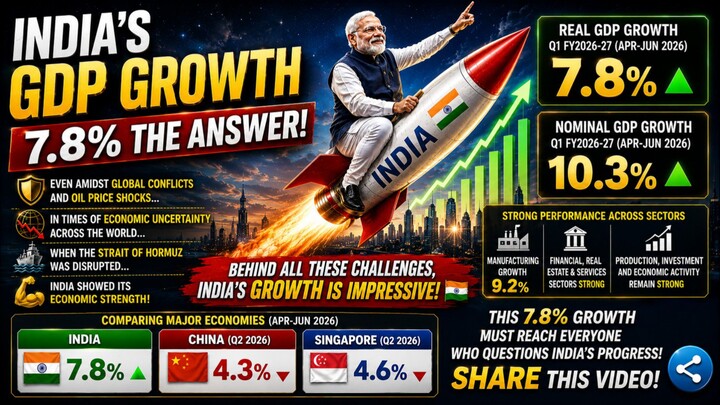 भारत की GDP Growth 7.8%! 😱 देख दुनिया हैरान | India Economy | GDP Growth 2026