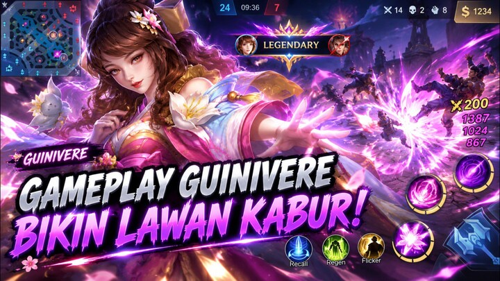 Gameplay Guinivere bikin lawan menjauh takut pada umbul umbul 🤣
