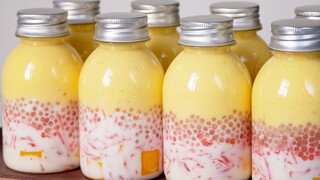 Chinese desert- Chilled Mango Sago Cream with Pomelo